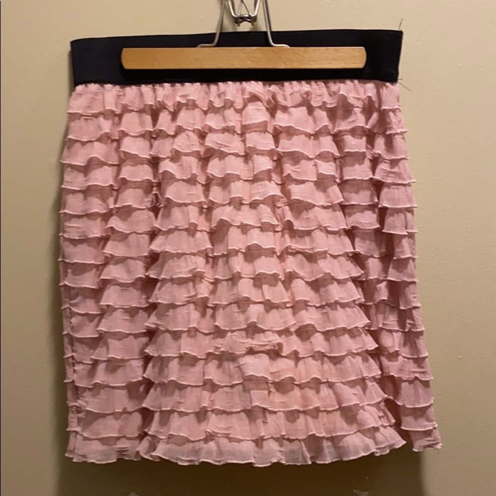 ✨NEW✨ L8TER BABY PINK RUFFLED MINI SKIRT LIGHT